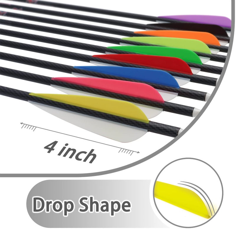 Letszhu ريش سهام ليتزهو 4 إنش بلاستيكي لصنع سهام الرماية 50 حزمة (أصفر) - Image 4